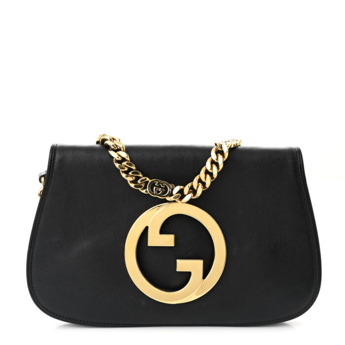 Roxy Calfskin Blondie Chain Shoulder Flap Bag Black - Image 1