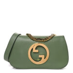 Roxy Calfskin Blondie Chain Shoulder Flap Bag Salamander Green