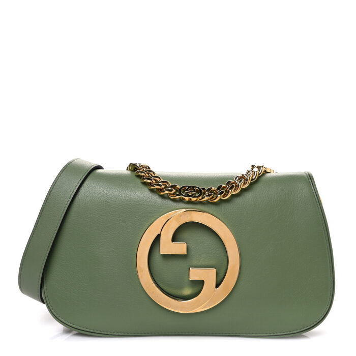 Roxy Calfskin Blondie Chain Shoulder Flap Bag Salamander Green - Image 1