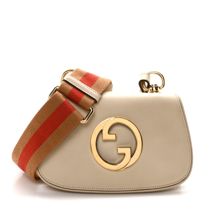 Roxy Calfskin Web Mini Blondie Shoulder Bag White - Image 1