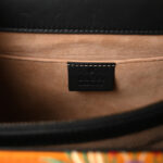 Satin Calfskin Bamboo Web Tokyo Print Medium Dionysus Top Handle Bag Giallo Multicolor Blue Agata Hibiscus Red - Image 6