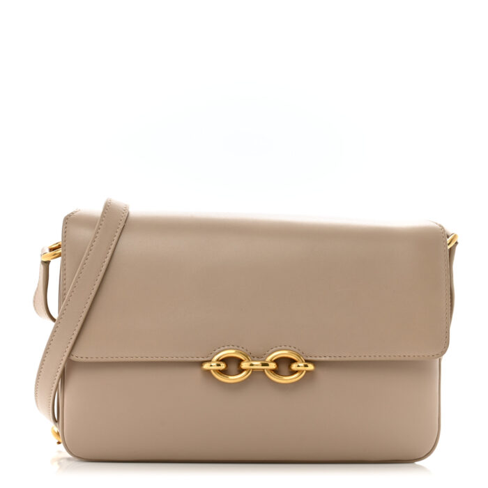 Smooth Calfskin Le Maillon Satchel Dark Beige - Image 1