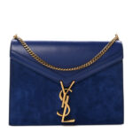 Smooth Calfskin Suede Monogram Cassandra Clasp Bag Bleu Saphir - Image 11