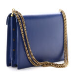 Smooth Calfskin Suede Monogram Cassandra Clasp Bag Bleu Saphir - Image 3