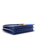 Smooth Calfskin Suede Monogram Cassandra Clasp Bag Bleu Saphir - Image 4