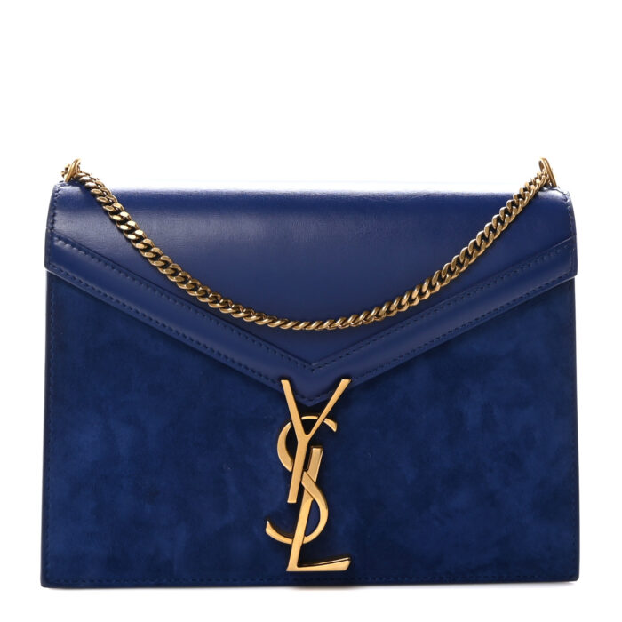 Smooth Calfskin Suede Monogram Cassandra Clasp Bag Bleu Saphir - Image 1