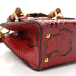 Snakeskin Mini Diana Tote Bag Red - Image 10
