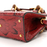 Snakeskin Mini Diana Tote Bag Red - Image 11