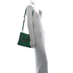 Snakeskin Small Diana Tote Bag Green - Image 2
