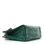 Snakeskin Small Diana Tote Bag Green - Image 4