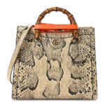 Snakeskin Small Diana Tote Bag Natural - Image 3