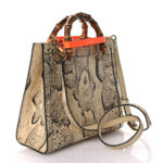 Snakeskin Small Diana Tote Bag Natural - Image 14
