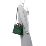 Snakeskin Small Diana Tote Green Black - Image 2
