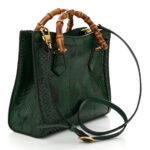 Snakeskin Small Diana Tote Green Black - Image 3