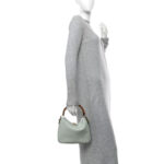 Softy Wonka Textured Dollar Calfskin Small Diana Shoulder Bag Pale Green - Image 2