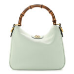 Softy Wonka Textured Dollar Calfskin Small Diana Shoulder Bag Pale Green