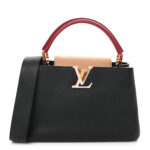 Taurillon Capucines MM Black Arizona Beige Ruby Red