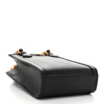 Textured Dollar Calfskin Mini Diana Tote Bag Black Dusty Grey - Image 4