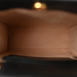 Textured Dollar Calfskin Mini Diana Tote Bag Black Dusty Grey - Image 5