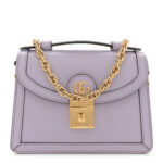 Textured Dollar Calfskin Mini Ophidia Padlock Top Handle Chain Shoulder Bag Lapis