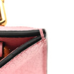 Textured Dollar Calfskin Web Mini Diana Tote Bag Wild Rose Black - Image 13