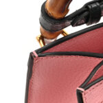 Textured Dollar Calfskin Web Mini Diana Tote Bag Wild Rose Black - Image 14