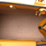Textured Dollar Calfskin Web Mini Diana Tote Bag Yellow Dusty Azure - Image 5