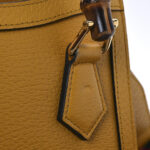 Textured Dollar Calfskin Web Mini Diana Tote Bag Yellow Dusty Azure - Image 12