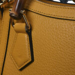 Textured Dollar Calfskin Web Mini Diana Tote Bag Yellow Dusty Azure - Image 13