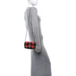 Tweed Calfskin Check Poule Super Mini GG Marmont Shoulder Bag Pink Petroleum Multicolor Black - Image 2
