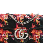 Tweed Calfskin Check Poule Super Mini GG Marmont Shoulder Bag Pink Petroleum Multicolor Black - Image 8