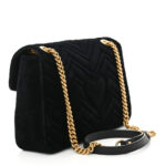 Velvet Matelasse Medium GG Marmont Shoulder Bag Black - Image 3