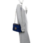 Velvet Matelasse Medium GG Marmont Shoulder Bag Cobalt Blue - Image 2