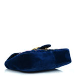 Velvet Matelasse Modern Embroidered Medium GG Marmont Shoulder Bag Cobalt - Image 4