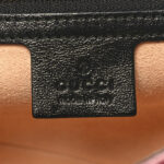 Vintage Effect Calfskin Matelasse Diagonal Striped Small Torchon GG Marmont Shoulder Bag Black Beige - Image 6