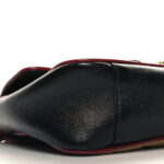 Vintage Effect Calfskin Matelasse Diagonal Striped Small Torchon GG Marmont Shoulder Bag Black Beige - Image 9