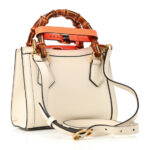 Wonka Grain Calfskin Mini Diana Tote Bag Mystic White Orange Fluo - Image 3