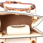 Wonka Grain Calfskin Mini Diana Tote Bag Mystic White Orange Fluo - Image 5